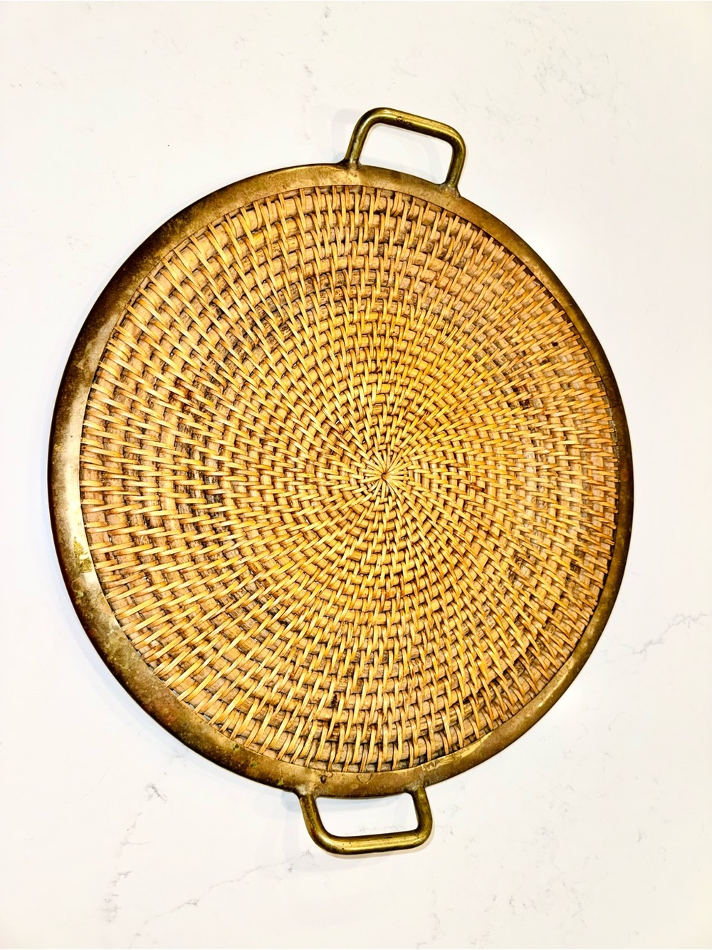 Round Serving Tray with Handles
